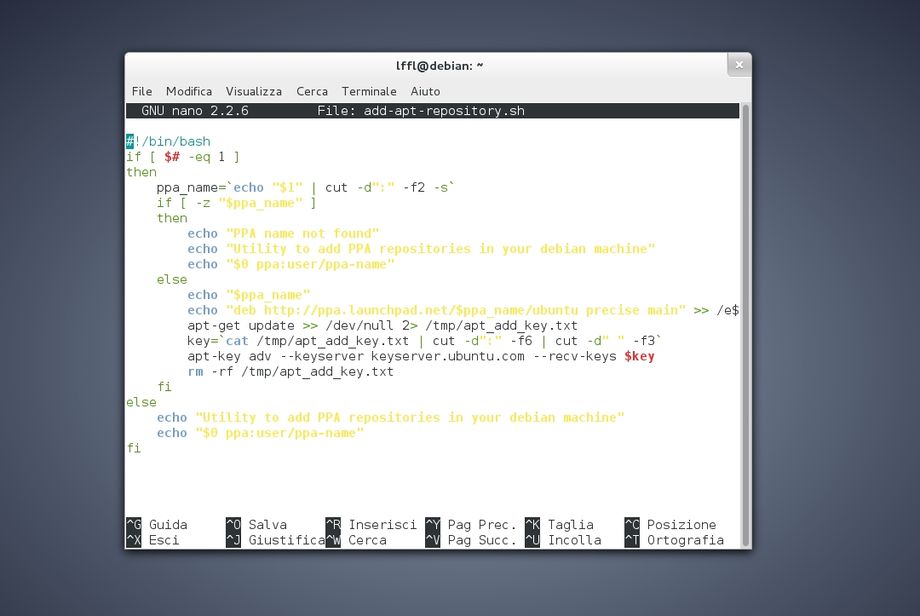 Debian add-apt-repository script