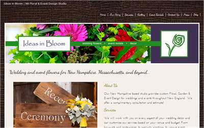 Ideas in Bloom Website - NH wedding flowers