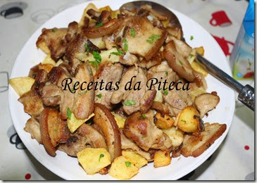 Entremeadas salteadas com batatas fritas