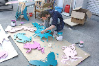 Here's Daniel painting the unicorn. Here's Daniel painting the unicorn.
