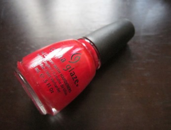 red nail polish, bitsandtreats