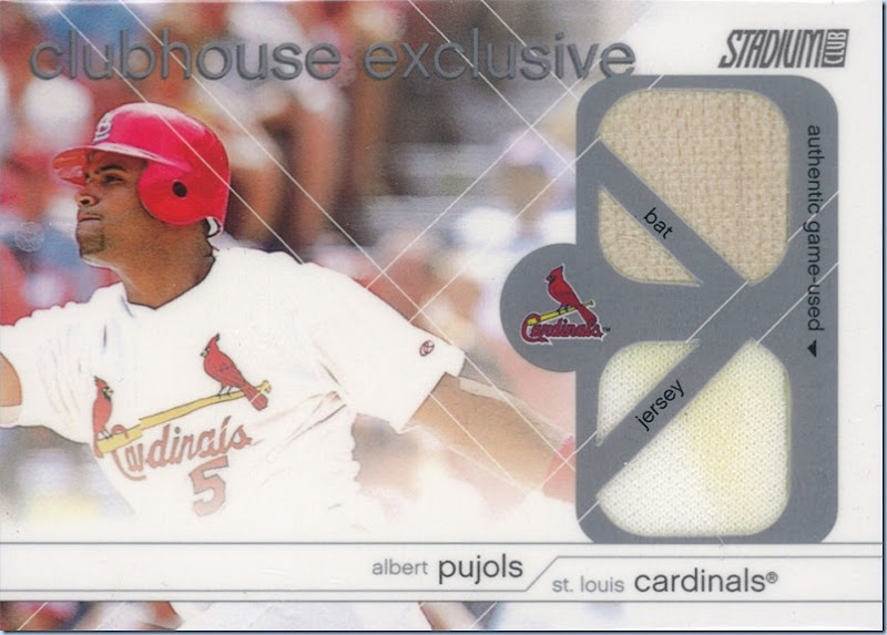 2002 Stadium Club Pujols Dual Bat Jersey