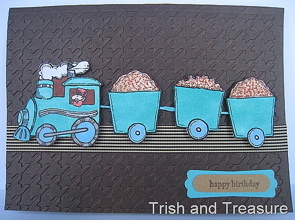trish and treasure choo choo train birthday card