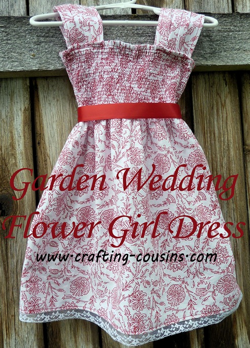 Shirred infant flower girl dress from the Crafty Cousins