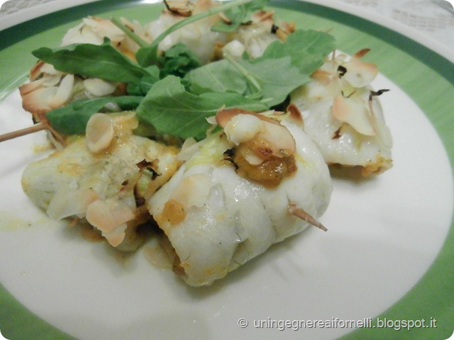 involtini platessa plaice rolls carote carrots rucola rockets almonds mandorle pesce seconso fish marco bianchi involtini platessa plaice rolls carote carrots rucola rockets almonds mandorle pesce seconso fish marco bianchi
