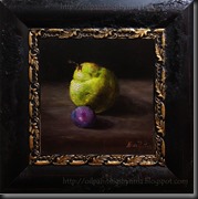 Pear and plum framed