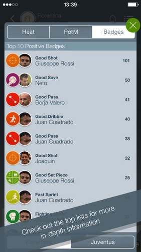 Match of the player soccer rating ios app2