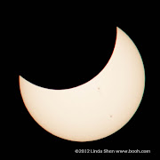 Partial solar eclipse viewed from Mt. Hamilton east of San Jose, California.