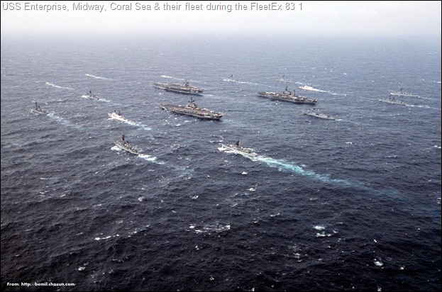 USS Enterprise, Midway, Coral Sea & their fleet during the FleetEx 83 1
