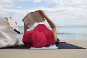 reading on the beach