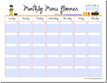 monthly food menu calendar monthly food menu calendar