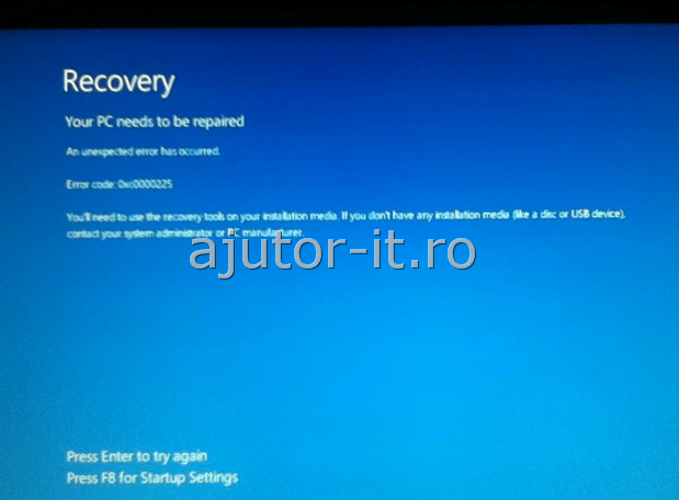 Windows 8 Error Code 0xc0000225