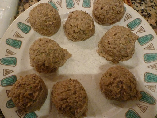I used an ice cream scoop to shape each into 1/3 cup mounds-a dry measure will work too.