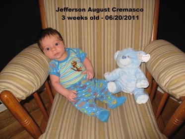 Jefferson 3 weeks old