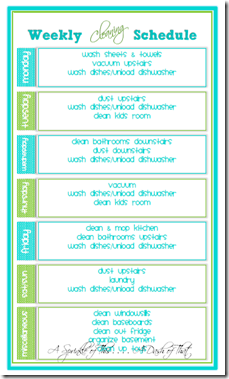 Weekly Cleaning Schedule