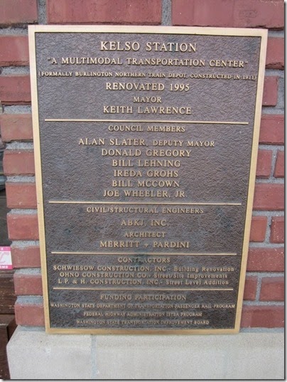 IMG_0751 Plaque at Kelso Station in Kelso, Washington on February 11, 2012