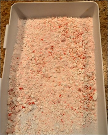 peppermint candy and powdered sugar