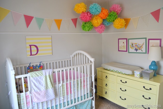 colorful baby girl nursery
