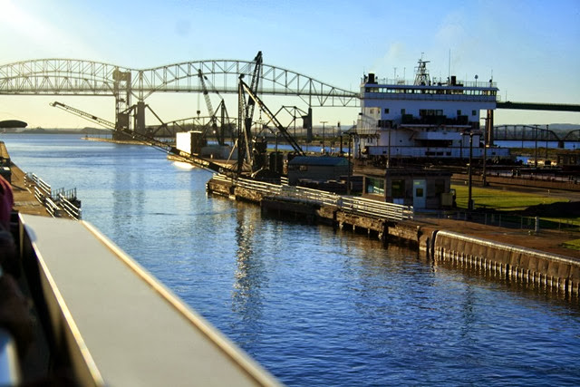 This Soo lock is now open & level with Lake Superior