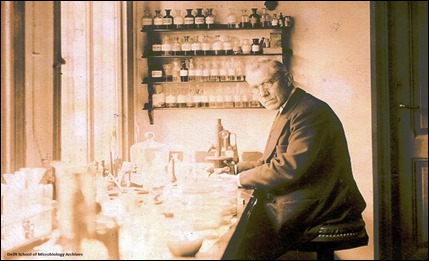 Martinus Beijerinck in his laboratory