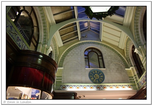 Royal Arcade Norwich clock and vaulting