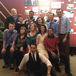 Top Row (from left to right): Jim Poole (DeFerenczie), Caitlin O'Rourke (Stage Manager), Thomas Hunt (Assistant Stage Manager), Andre Teamer (Arthur Figgits), Hilary Williams (Bonnie Valequez), Mark J. Shallow (Doc Hibert), Scott Anderson (Robert Duffet), Christopher Tabor (Assistant Stage Manager), Brian Golden (Director)
Bottom Row: (from left to right) Johnny Mayer (Stuck), Donna McGough (Margaret), Susie Griffith (Eudora Duffet), Anthony DiNicola (Miguel Valaquez), Lucy Carapatyan (Jakey Hanks) and Destin Teamer (Martin).
Now, that is one good lookin' group!