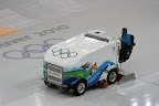 A zamboni... er... Olympian resurfacing the ice