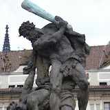 Statue at the front gate of Prague Castle