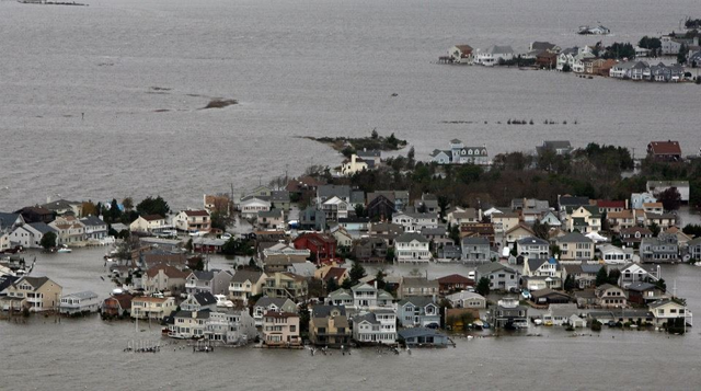 Aerial view of flooding on the New Jersey shore after Hurricane Sandy. Photo: Tim Larsen / New Jersey Governor's Office