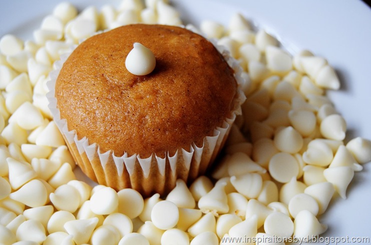 white chocolate pumpkin muffin