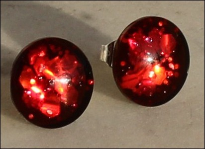 Red Glitter Ohrringe 3