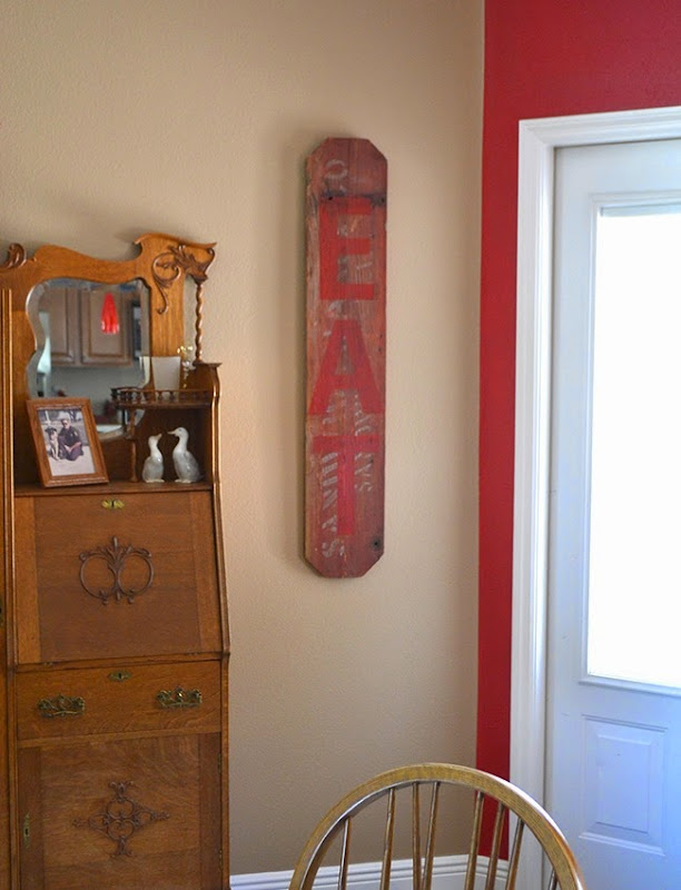 Salvaged Barn Wood EAT Sign - Painted Sign Decor