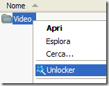 Unlocker nel menu contestuale del tasto destro del mouse Unlocker nel menu contestuale del tasto destro del mouse