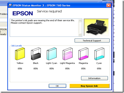 Epson Stylus Photo T60 Resetter Software