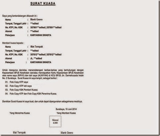 Format Surat Kuasa Pengurusan Bpjs | cara mengurus kartu bpjs kesehatan di surabaya Format Surat Kuasa Pengurusan Bpjs | cara mengurus kartu bpjs kesehatan di surabaya