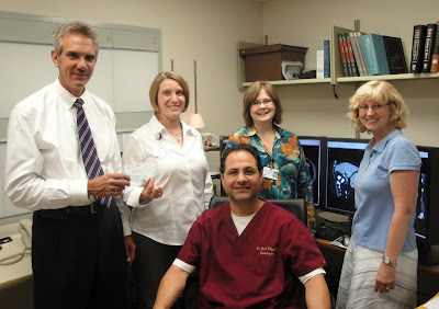 Chris Hoegh, KHC Foundation President; Christine Buttell, KHC Chief of Patient Care Services; Dr. Bob Filippone, Radiologist; Ann Helwig, KHC CEO;  and Kirsten Meyers, KHC Foundation Vice President. (Photo Courtesy of Knoxville Hospital and Clinics)
