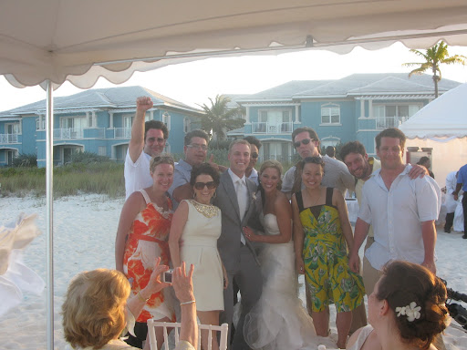The newlyweds and I pose with the TV crew.