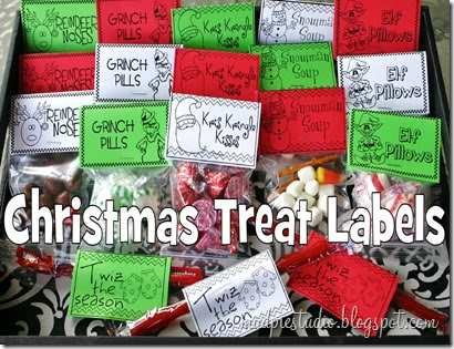 Christmas Treat Bag Labels from mudpiereviews.blogspot.com