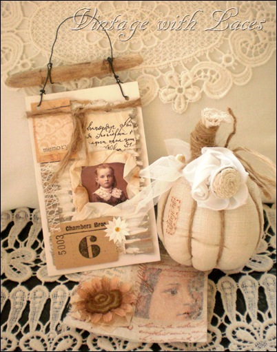 Fabric pumpkin and collage Fabric pumpkin and collage