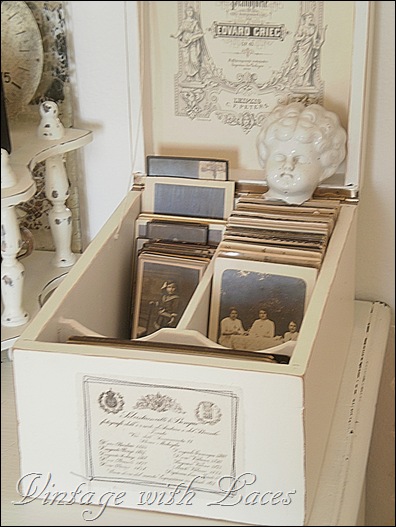 Box with vintage pictures - Studio Tour 2012 - Vintage with Laces