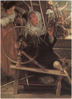 Las hilanderas (detalle). Velázquez, Museo del Prado Las hilanderas (detalle). Velázquez, Museo del Prado