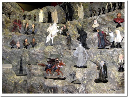 Miniature collectables of Lord of the Rings at Weta Cave, Miramar.