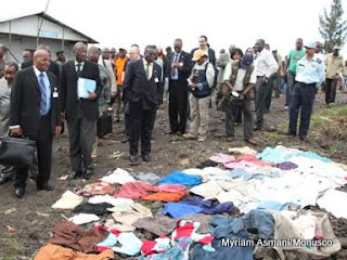 Des diplomates africains visitent les déplacés de Mugunga au Nord-Kivu, 24/02/2011.
