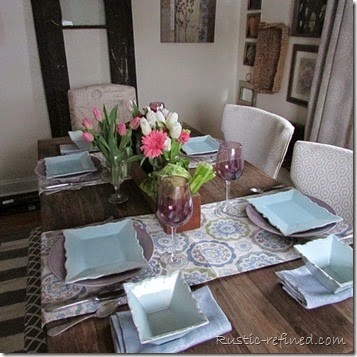 Spring Tablescape @ Rustic-refined.com