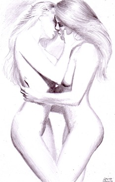 Girls kissing pencil drawing - Doua fete sarutandu-se desen in creion Girls kissing pencil drawing - Doua fete sarutandu-se desen in creion