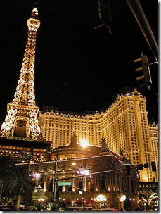 The Las Vegas Paris Hotel by night