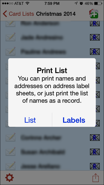 List or Labels