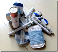 Threads before dyeing Threads before dyeing