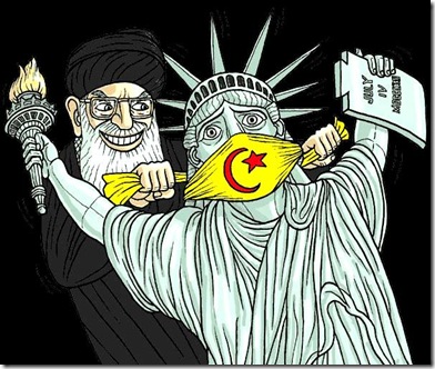 Mullah gags Lady Liberty Mullah gags Lady Liberty