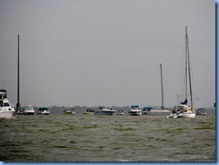 7958 private boat charter with Capt. Ron Presley  and his wife Karen - Banana River, Florida - boats waiting for final shuttle launch Atlantis